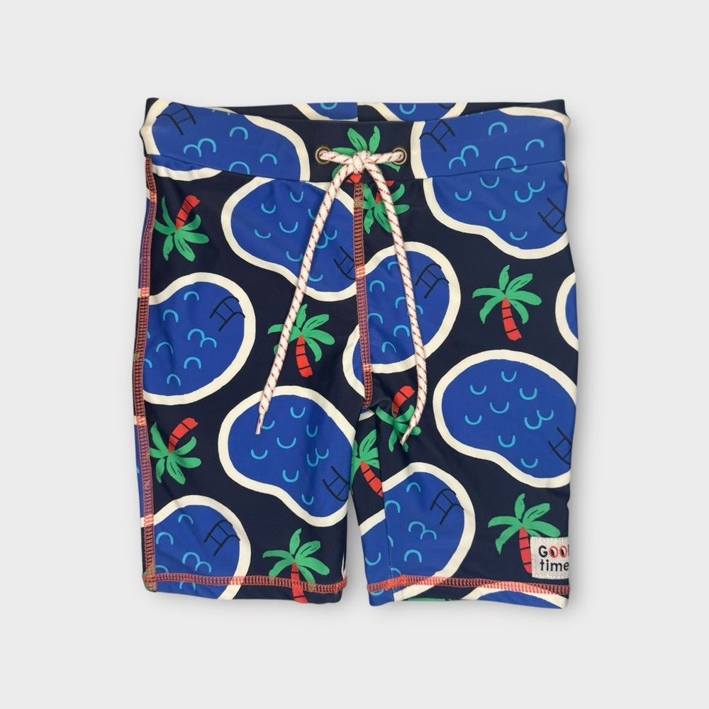 Jack & Milly Pool Palm Tree Pattern Swim Trunks